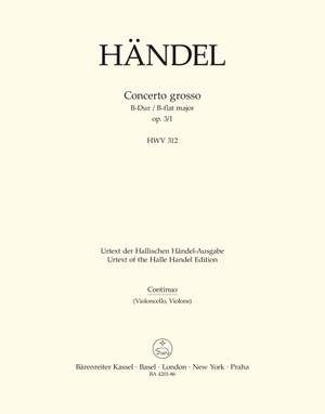 Handel, GF: Concerto grosso Op.3/ 1 in B-flat (Urtext)
