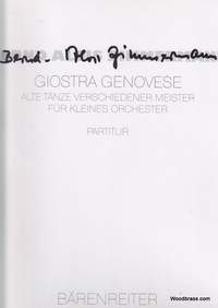 Zimmermann, B: Giostra Genovese. Old dances by various Masters (1962)
