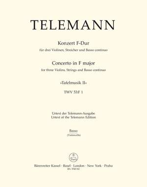 Telemann, G: Concerto for 3 Violins in F (Tafelmusik No.2 1733) (TWV 53: F1) (Urtext)