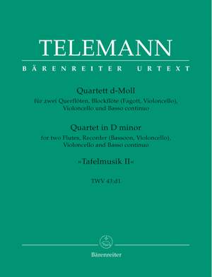 Telemann, G: Quartet in D minor (Tafelmusik 1733, II/2) (TWV 43: d1) (Urtext)