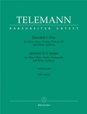 Telemann, G: Quartet in G (Tafelmusik 1733, I/2) (TWV 43: G2) (Urtext)