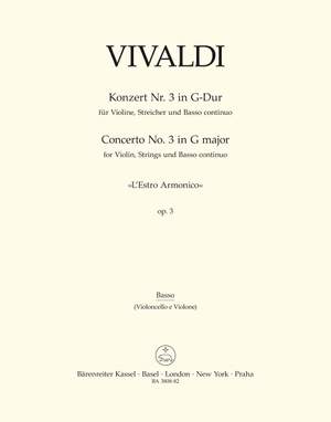 Vivaldi, A: Concerto for Violin in G (RV310, F.I:173, Op.3/3). (L'Estro Armonico)
