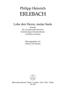 Erlebach, P: Lobe Den Herrn, Meine Seele (G)