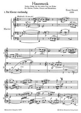 Krenek, E: Hausmusik (7 pieces for the 7 days of the week) (1959)