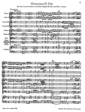Telemann, G: Overture in D (TWV 55: D21) (Urtext)