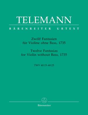 Telemann, G: Fantasias (12) (TWV 40: 14-25) (Urtext)