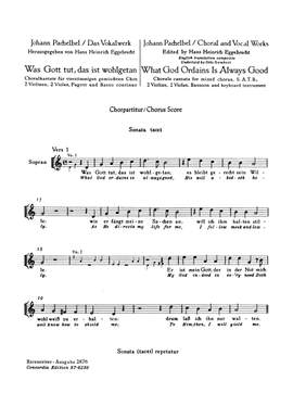 Pachelbel, J: Was Gott tut, das ist wohlgetan (What God Ordains is Always Good)