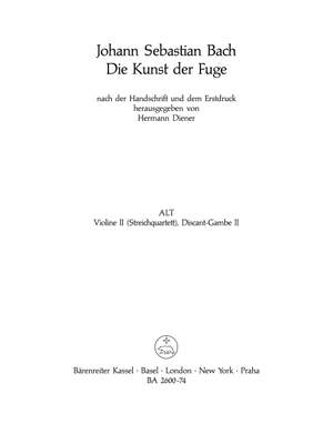 Bach, JS: Art of Fugue (BWV 1080) (18 Fugues & Chorales in Parts)