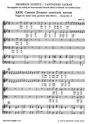 Schuetz, H: Cantiones sacrae, Vol. 2: No.29, Cantate domino (SWV 8l) (L-G)