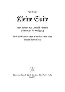 Marx, K: Little Suite on Dances from L. Mozart's Notebook for Wolfgang