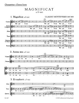 Monteverdi, Claudio: Magnificat Choral Score
