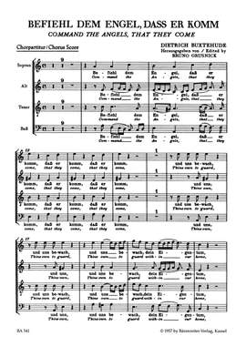Buxtehude, D: Befiehl dem Engel (Command the angels) (G-E)