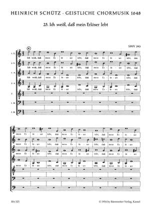 Schuetz, H: Sacred Choral Music 1648, No.25: Ich weiss, dass mein (SWV 393)