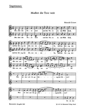 Grimm, H: Machet die Tore weit / Der Tag, der ist so freudenreich (G). Two Little Sacred Concerti for Advent and Christmas