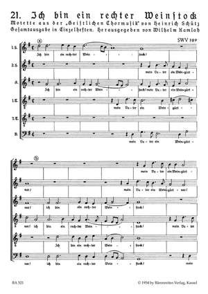 Schuetz, H: Sacred Choral Music 1648, No.21: Ich bin ein rechter Weinstock (SWV 389)