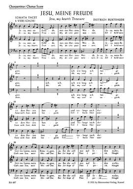 Buxtehude, D: Jesu, meine Freude (Jesus, my Heart's Treasure) (G-E)