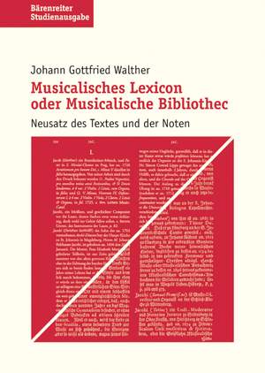 Walther J.G: Musicalisches Lexicon oder Musicalische Bibliotec (G). In modern text and notation.
