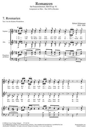 Schumann: Romanzen II für Frauenstimmen op. 91