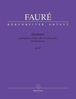 Faure, G: Piano Quartet No. 2 in G minor, Op.45 (Urtext)