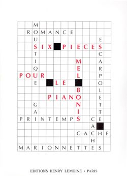 Bonis, Mel: 6 Pieces (piano)