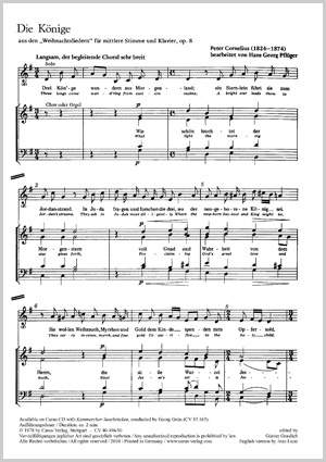 Cornelius: Drei Könige wandern (Op.8; GDur)