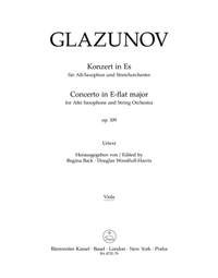 Glazunov, A: Concerto for Alto Saxophone and String Orchestra, Op.109 (Urtext)