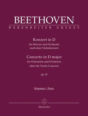 Beethoven, L van: Concerto for Piano after the Violin Concerto, Op.61 (Urtext)