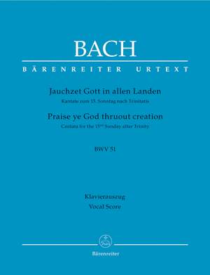 Bach, JS: Cantata No. 51: Jauchzet Gott in allen Landen (Praise ye God thruout creation) (BWV 51) (Urtext)