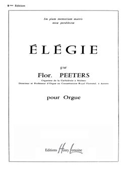 Peeters, Flor: Elegie (organ)
