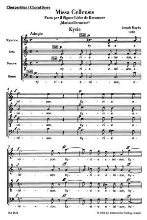 Haydn, FJ: Missa Cellensis (Mariazeller-Messe) (Hob.XXII:8) (Urtext) (L)