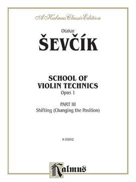 Otakar evcík/Otakar Sevcik: School of Violin Technics, Op. 1, Volume III
