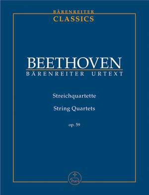 Beethoven, L van: String Quartets, Op.59 Nos. 1 - 3 (Urtext)