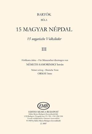 Bartok: 15 Hungarian Folksongs, Volume 3 (lower voices)