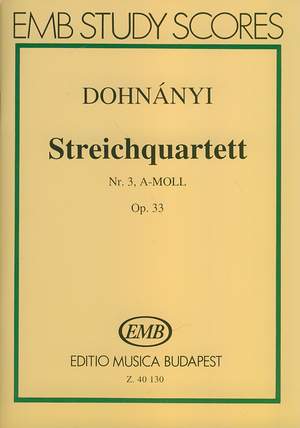 Dohnanyi, Erno: String Quartet No.3 A minor (score)