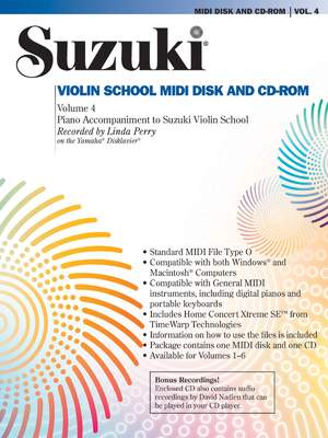 Suzuki Violin School MIDI Disk Acc./CD-ROM, Volume 4