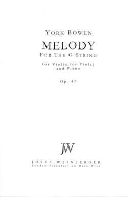 Bowen, York: Melody for the G String Vln or Vla Pn