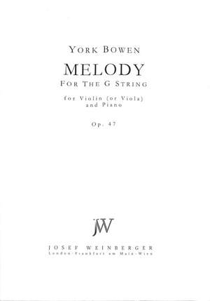 Bowen, York: Melody for the G String Vln or Vla Pn