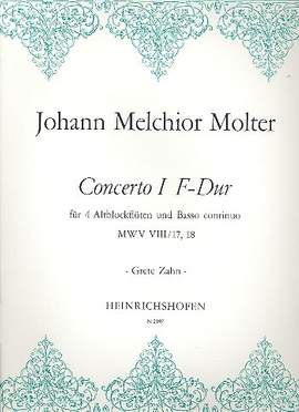 Molter, Johann: Concerto No.1 in F for 4 recorders