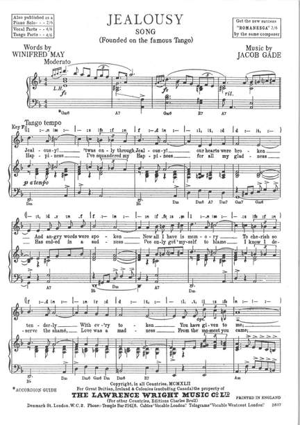 Gade, May: Jealousy