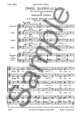 Sebastian Forbes: Three Madrigals No.2 'O Death Rock Me Asleep'