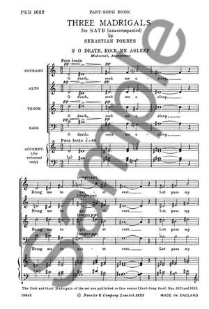 Sebastian Forbes: Three Madrigals No.2 'O Death Rock Me Asleep'