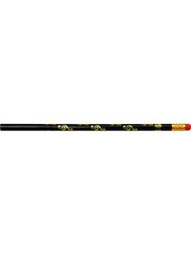 Pencil (Pack of 10): Treble Clef (Black & Gold)