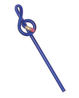 Bentcil Treble Clef Blue 5 Pack Of Pencils