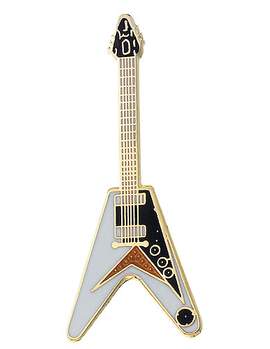 Mini Pin Gibson Flying V White Electric Guitar