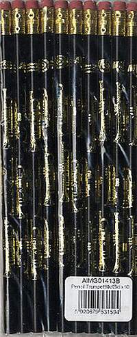 Pencil Trumpet Black and Gold - Pack Of 10