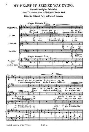 Giovanni Pierluigi da Palestrina: My Heart It Seemed Was Dying