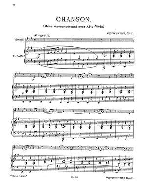 Guido Papini: Chanson For Violin And Piano Op.57