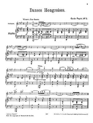 Hungarian Dance No.3 In A For Violin And Piano