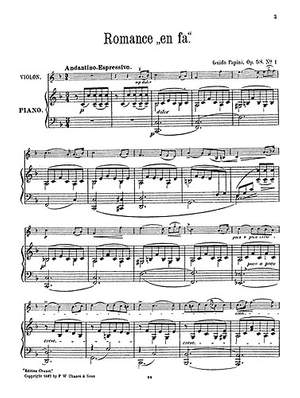 Guido Papini: Romance In F For Violin And Piano