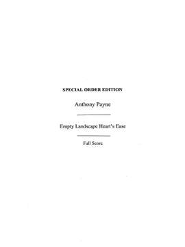 Anthony Payne: Empty Landscape Heart's Ease